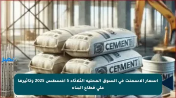 أسعار الأسمنت في السوق المحلية الثلاثاء 5 أغسطس 2025 وتأثيرها على قطاع البناء